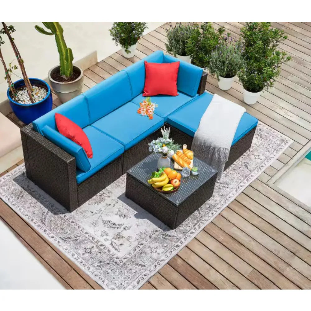 Patio Furniture Sectional Set Outdoor Lawn Conversation Sets,make you comfortable whether you are sitting or lying down