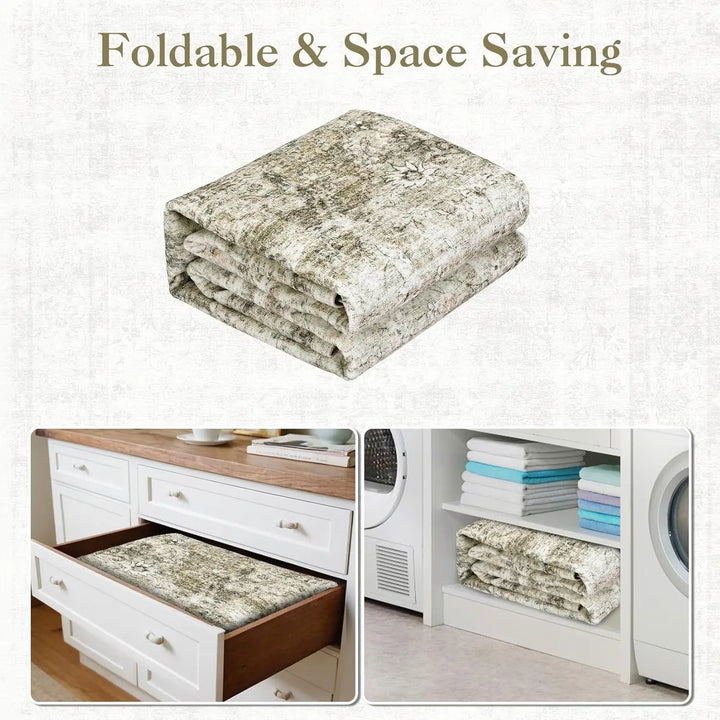 Washable Area Rug Stain-Resistant Throw Rug Indoor Carpet with Non-Slip Backing Foldable Floor Cover for Living Room, Bedroom