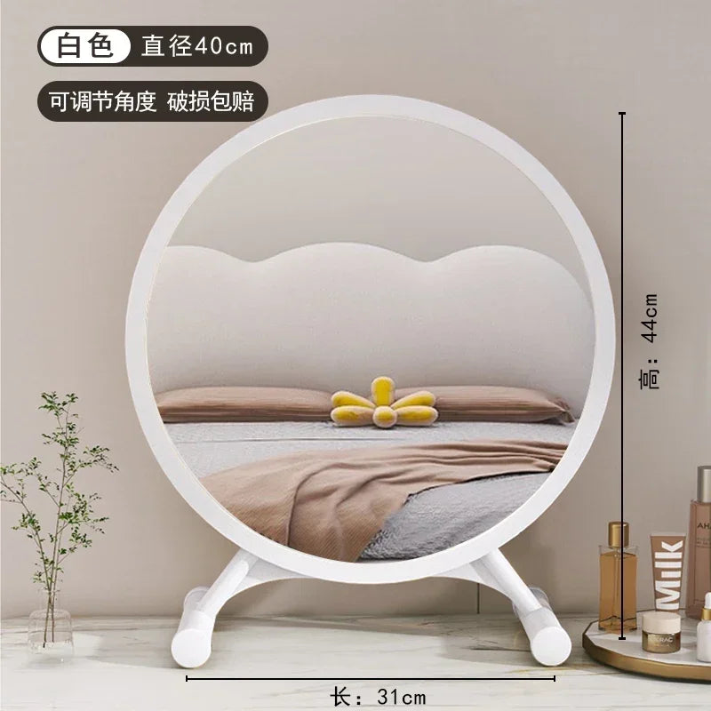 Unique Makeup Mirror Compact Korean Bedroom Funky Girl Aesthetic Items Art Circular Mirror Cosmetics Vestidores Decoracao Quarto