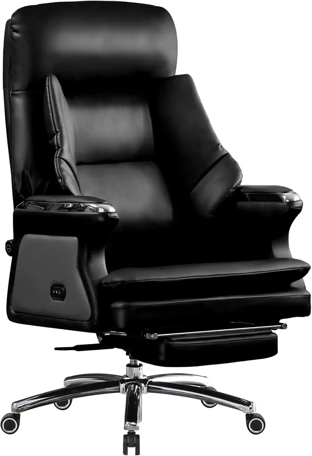 Winston Heated Massage Office Chair with Ventilation, Ergonomic Reclining Leather Executive Chair with Adjustable