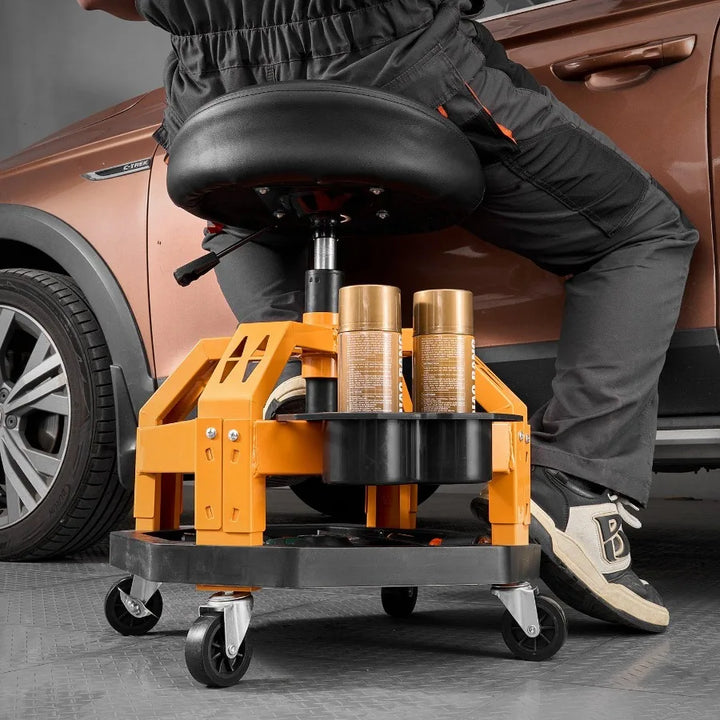 Rolling Shop Stool HeavyDuty Garage Work Seat 300 lbs Load with Caster