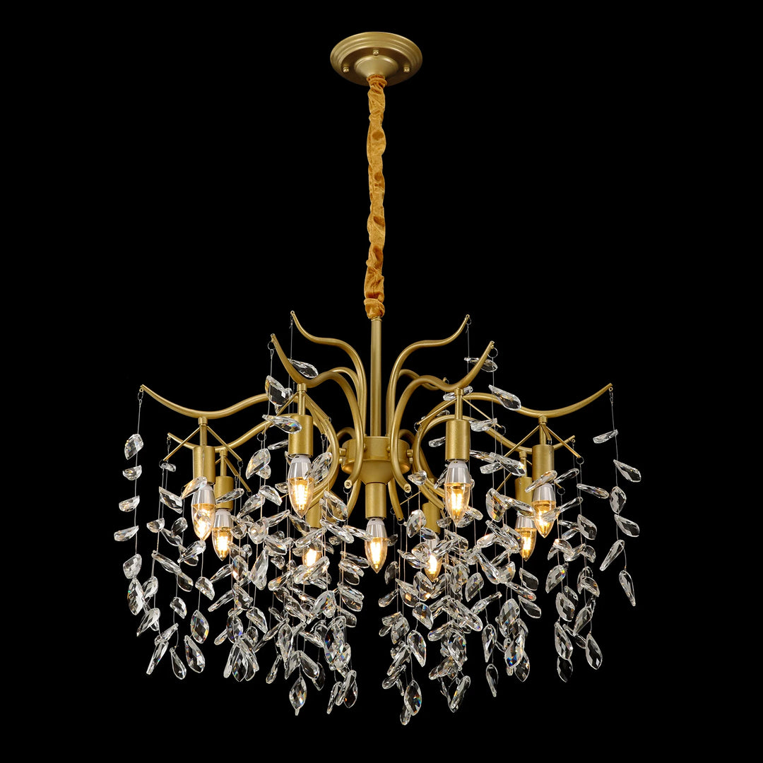 9-Arm Modern Crystal Pendant Lamp LED Chandelier Ceiling Lamp Chandelier Classic Metal For Bedroom Living Room  90*100cm