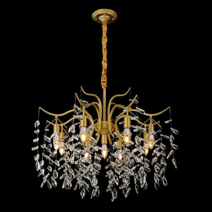 9-Arm Modern Crystal Pendant Lamp LED Chandelier Ceiling Lamp Chandelier Classic Metal For Bedroom Living Room  90*100cm