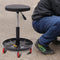Rolling Garage Stool, Mechanic Work Shop Seat, with 5 Caster, 300LBS, Height Adjustable 44-56cm, Steel +PU