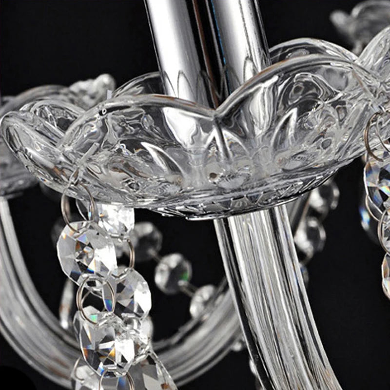 Classic 6 Lights Tassels Chandelier 6 Arms Crystal Lustre Light Modern Ceiling Light Lamp Lighting For Living Room Dining Room