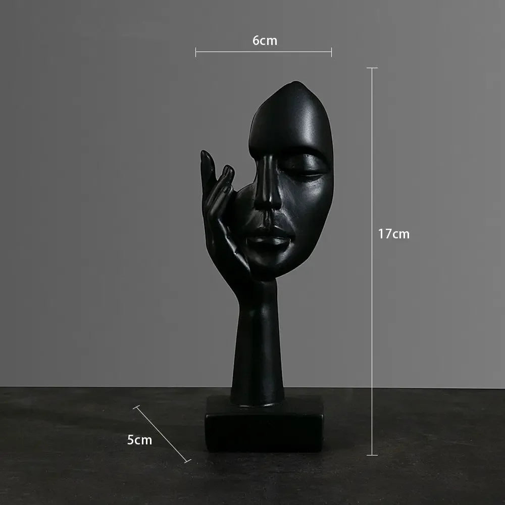 Nordic Resin Abstract Statue Desktop Ornaments Sculpture Figurines Face Character Light Luxury Art Crafts Office Home Decor