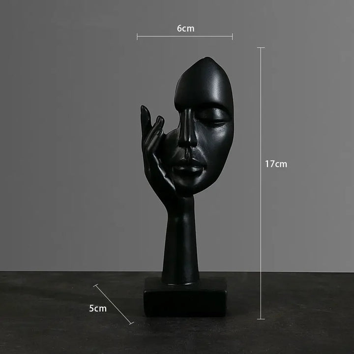 Nordic Resin Abstract Statue Desktop Ornaments Sculpture Figurines Face Character Light Luxury Art Crafts Office Home Decor