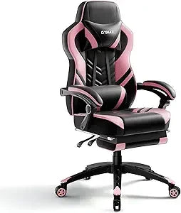 Gaming Chair Video Game Chair with Footrest and Lumbar Support Racing Style PU Leather Computer Chair Ergonomic Adjustable Swiv