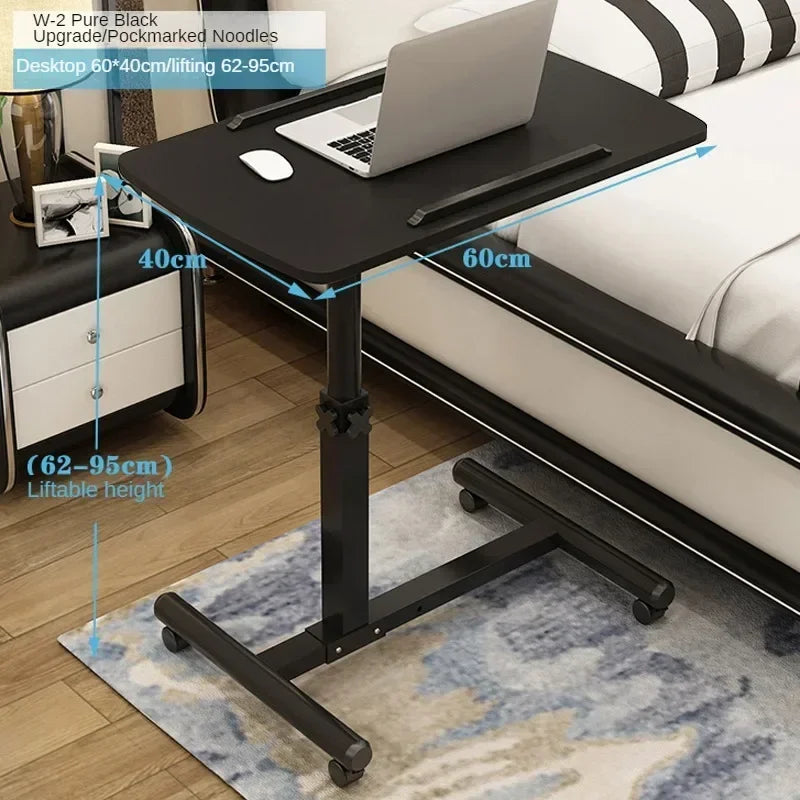 Creative Foldable Computer Desks Living Room Sofa Lazy Bed Office Desk with Wheels Lifting Bedside Table European Home Furniture