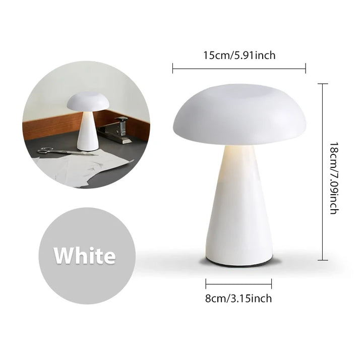 Retro table lamp Mushroom LED Night Light Rechargeable desk lamp Touch Sensor Reading Lights  for bedroom  Restaurant Bar Decor
