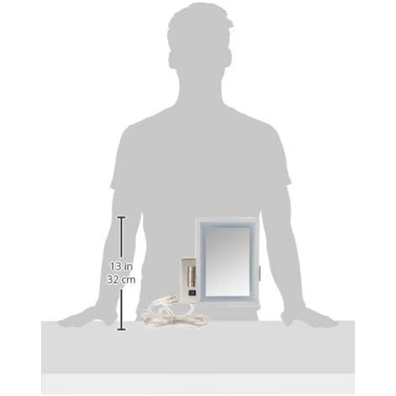 (UUX) Rectangular 6.5- x 9 Mount  Makeup Mirror with 5X Magnification and 15.5Inch Wall Extension  Ni UQ