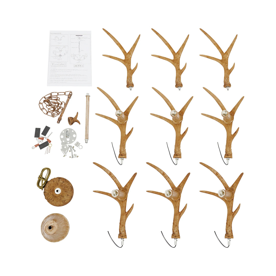 Retro Antler Chandelier Light Deer Horn Restaurant Dining Pendant Lamp