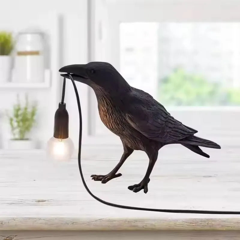 Modern Resin Lucky Bird Crow Wall Lamp Table Lights Night Lights Bedroom Bedside Living Room Home Decor Wall Lamps