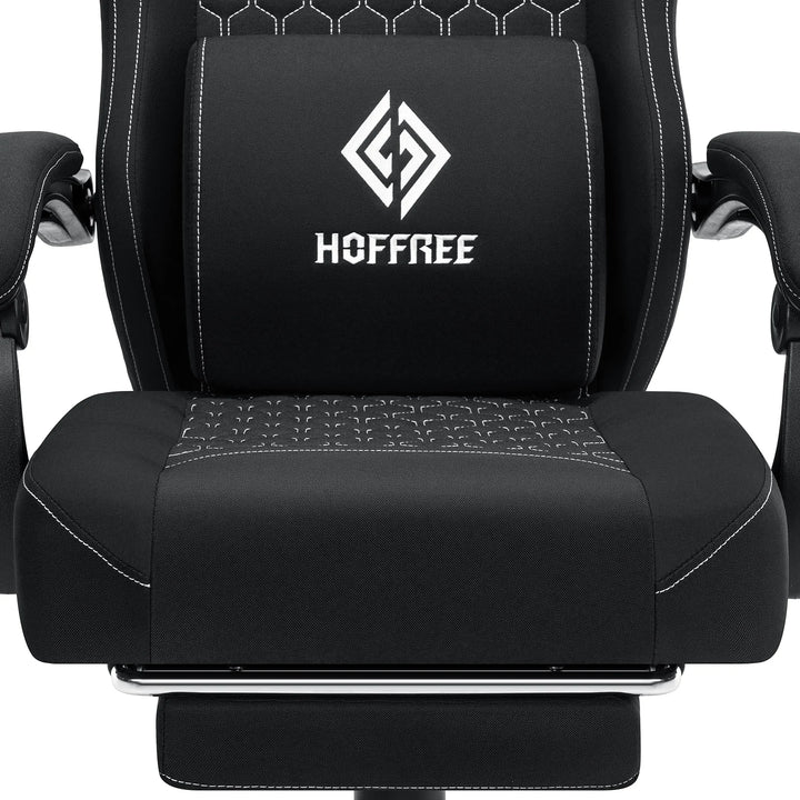Breathable Gaming Chair With Lumbar Cushion Bluetooth Speaker Dual Function Point Massage Height Adjustable Office Computer Chai