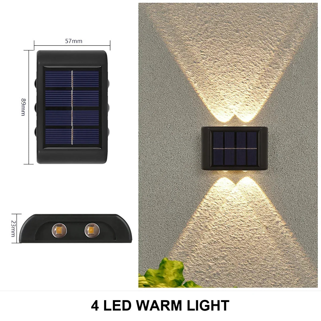 Waterproof Solar Wall Light â€“ 6-LED Outdoor Decorative Lights for Landscape, Garden, Courtyard, or Street | Trufairs