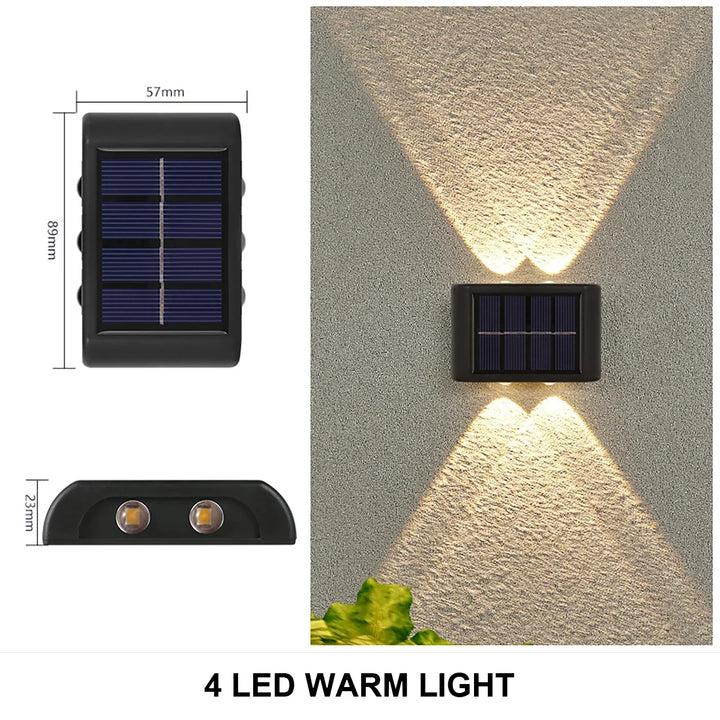 Waterproof Solar Wall Light â€“ 6-LED Outdoor Decorative Lights for Landscape, Garden, Courtyard, or Street | Trufairs