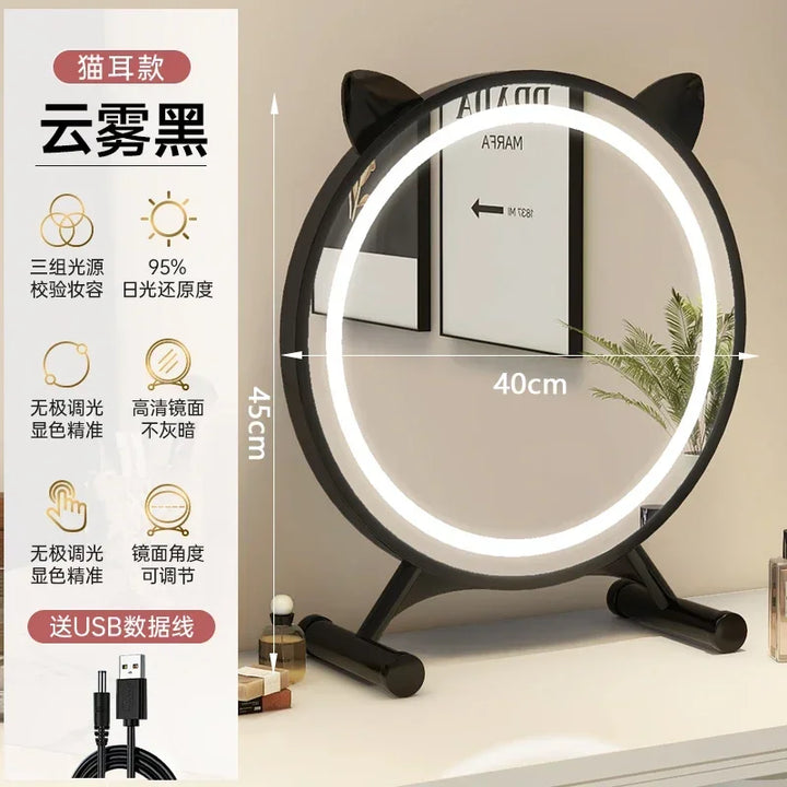 Unique Makeup Mirror Compact Korean Bedroom Funky Girl Aesthetic Items Art Circular Mirror Cosmetics Vestidores Decoracao Quarto