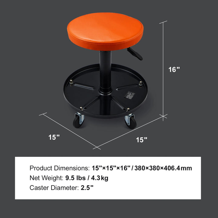 SucceBuy Mechanic Stool 250 LBS Rolling Pneumatic Creeper Garage/Shop Seat Padded Rolling Workshop Stool for Garage Auto Repair