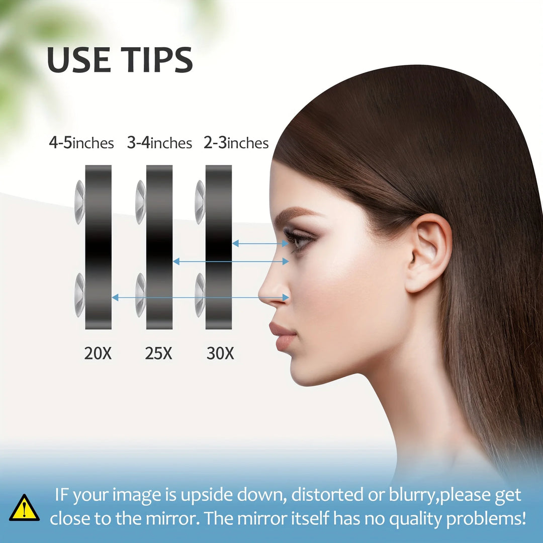 30X Magnifying Mirror, Small Magnifying Mirror with Suction Cup and Tweezers, As a Travel Mganifying Mirror, Compact Mirror Set