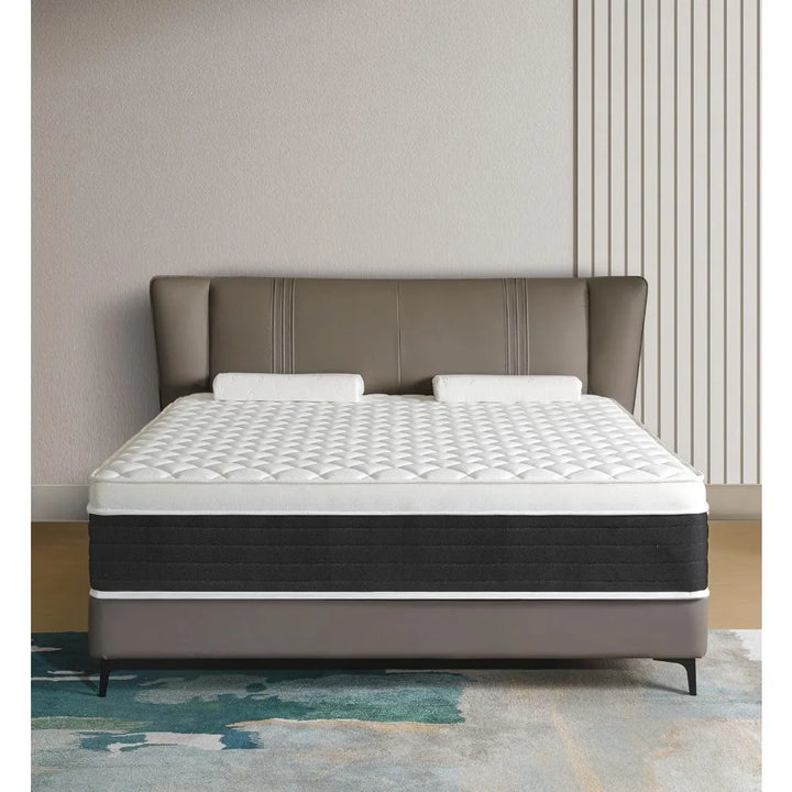 Queen Mattress,14 Inch Memory Foam and Innerspring Hybrid Mattress,14 inch Medium Firm Feel Queen Size Mattress in a Box, Pressu