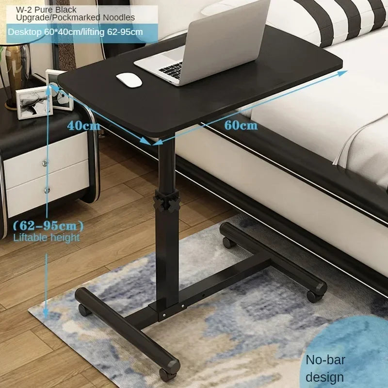 Creative Foldable Computer Desks Living Room Sofa Lazy Bed Office Desk with Wheels Lifting Bedside Table European Home Furniture