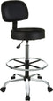 Multi-Purpose Adjustable Drafting Spa Bar Stool with Foot Rest and Wheels - Black
