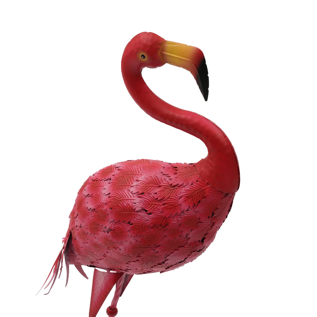 1 Pcs Pink Flamingo Metal Sculpture Garden Statues Large Bird Sculptures Yard Art Outdoor Decoration