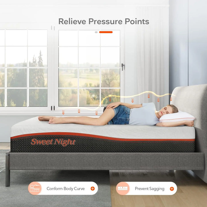 Queen Mattress 12 Inch Memory Foam Hybrid Mattress in a Box Innerspring Mattress for Soundly Sleep Queen Mattress