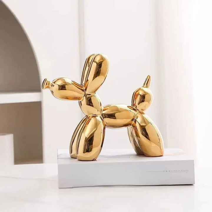 11cm/4.3inch Creative Balloon Dog Abstract Ceramic Ornament Sculpture Figurine Statue Home Office Decoration Gift