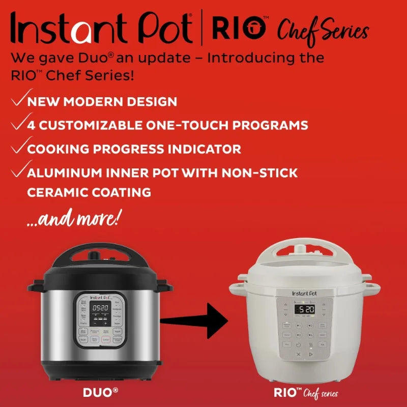 Instant Pot RIO Chef Series 6 Qt Pressure Cooker and Multi-Cooker