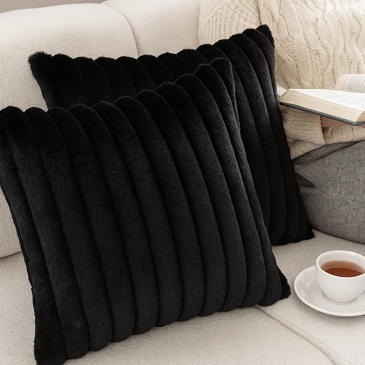 Ultra-Soft Plush Striped Cushion – Premium Corduroy Comfort | Decorative Throw Pillow | Trufairs