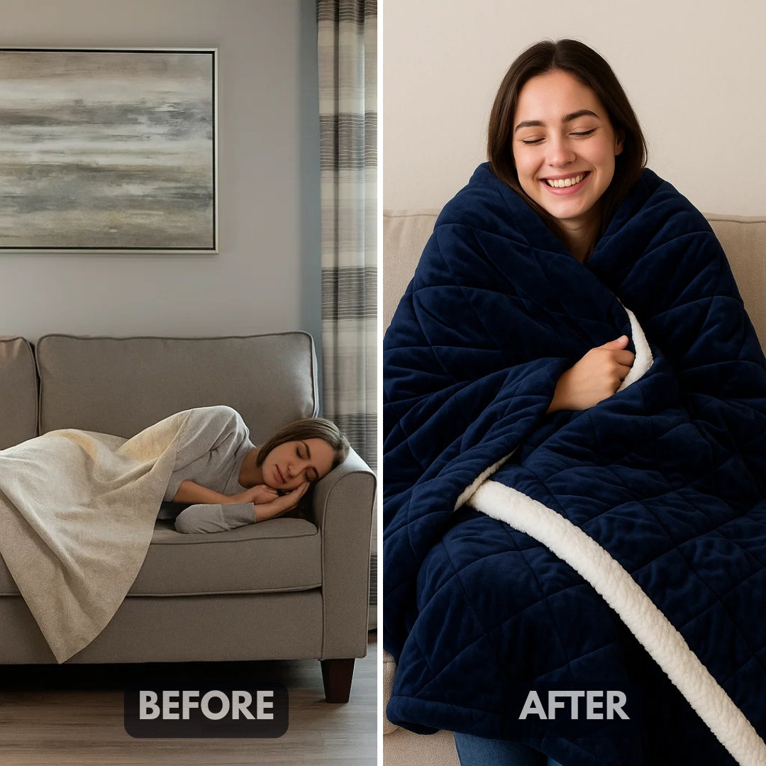 NavyQuilt Plush Microfiber Throw Blanket – Soft Quilted Comfort | Oversized Luxury | Trufairs