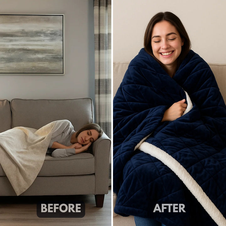 NavyQuilt Plush Microfiber Throw Blanket – Soft Quilted Comfort | Oversized Luxury | Trufairs