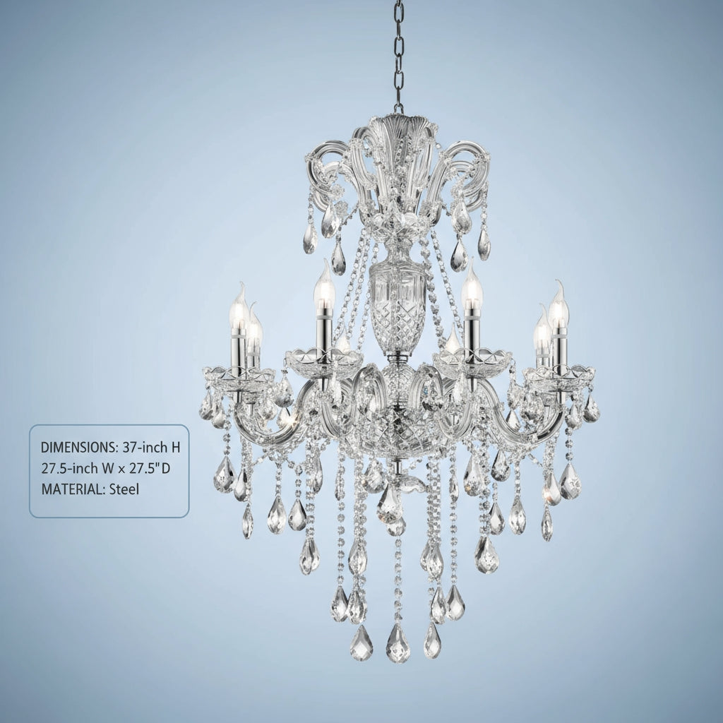 Candle Style Empire Transparent Glass Led Ceiling Light