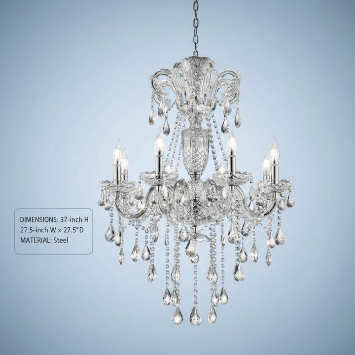 Candle Style Empire Transparent Glass Led Ceiling Light