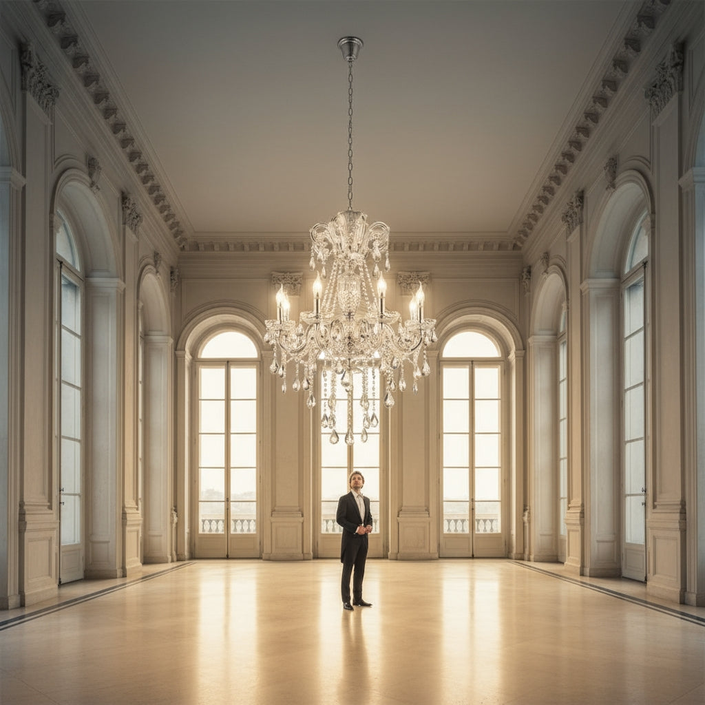 Candle Style Empire Transparent Glass Led Ceiling Light