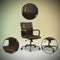 Chocolate and Black Adjustable Swivel Leather Rolling Executive Office Chair