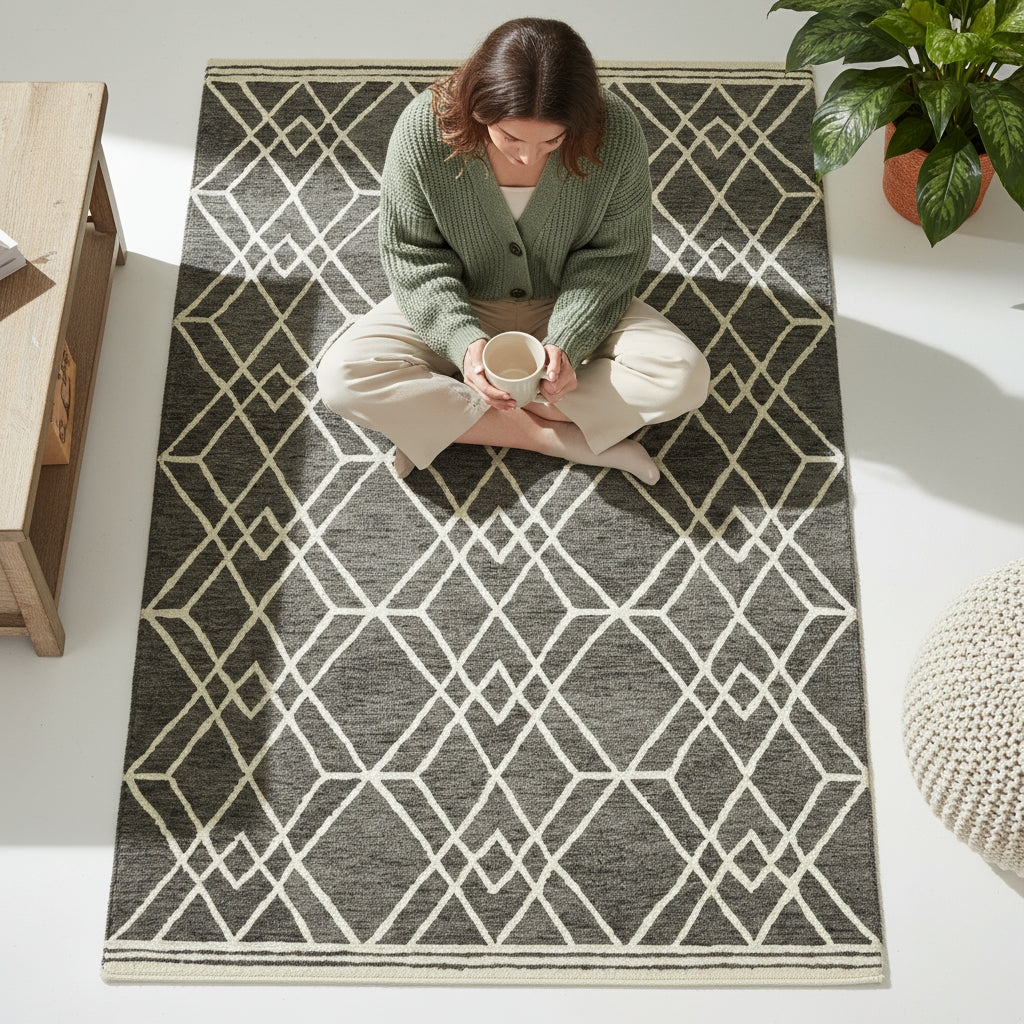 Vista Duncan Taupe Hand-Hooked Wool Area Rug 9'x13'