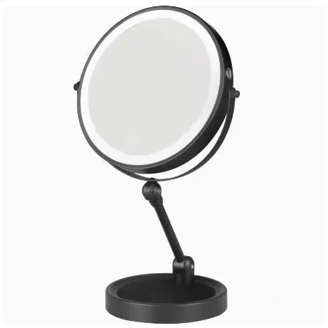 8 Inch Makeup Mirror With Light Lamp 5/7/10X Magnification 3 Color Lights,Adjustable Brightness Height Standing Cosmetic Mirror