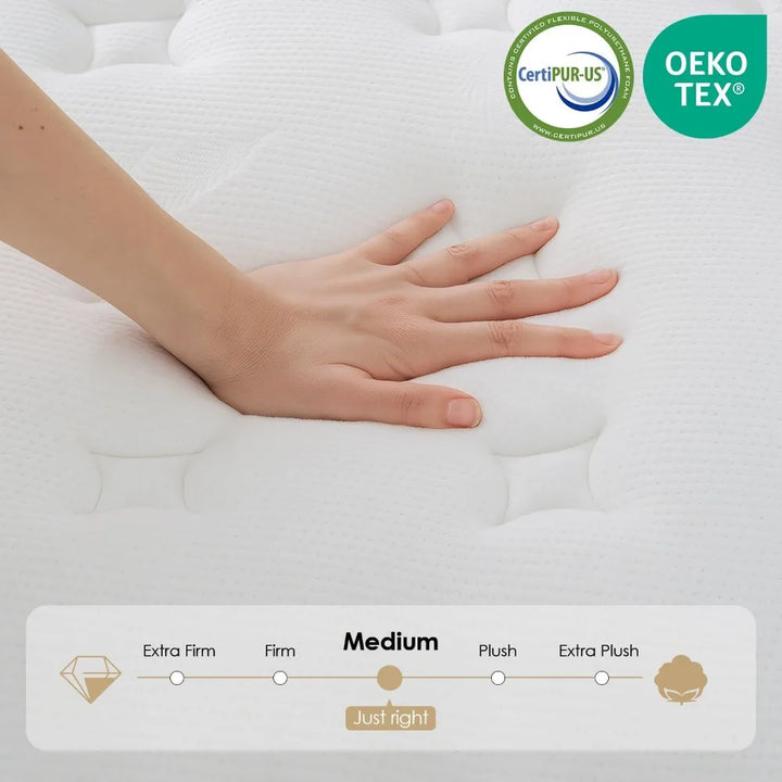 Queen Size Mattress,12 Inch Hybrid Mattress in a Box with Gel Memory Foam,Independent Pocket Springs,Lumbar Support & Pressure
