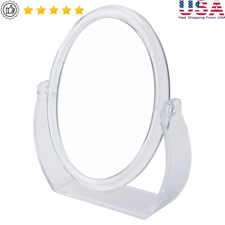 Swivel Double Sided 10X Magnification Rubberized Vanity Mirror Freestanding Makeup Mirror Ideal Dressers Desks and Vanities
