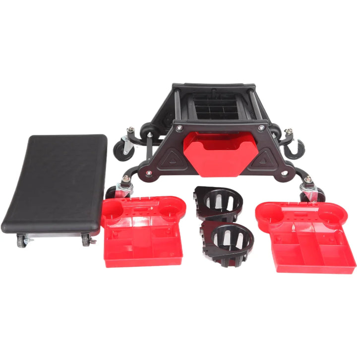 Custom Logo Car Wash Tool Auto Detailing Mechanics Seat Plastic Rolling Repair Stool Chairs