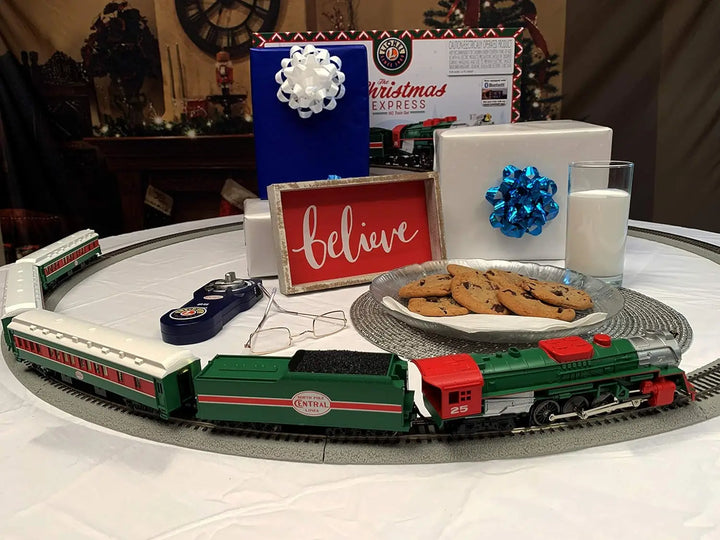 Christmas Express Bluetooth Electric HO Gauge Model Train Set with Remote,Multi-color