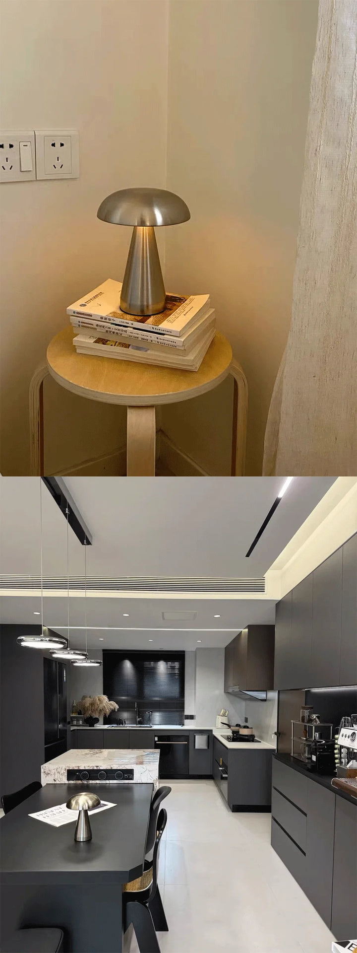 Retro table lamp Mushroom LED Night Light Rechargeable desk lamp Touch Sensor Reading Lights  for bedroom  Restaurant Bar Decor