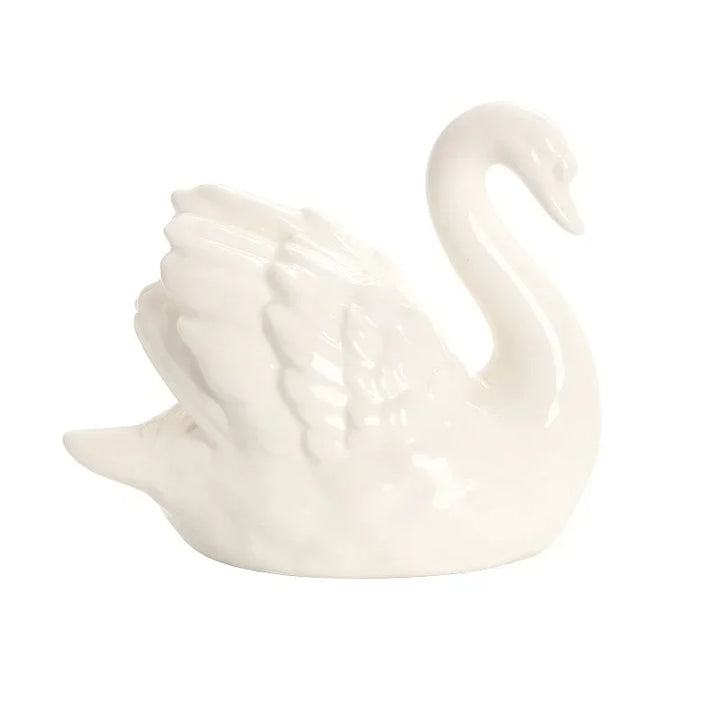Lovers Swan Ceramic Trinket Creative Black and White Living Room Study Animal Bonsai DIY Soft Decoration Home Accessories