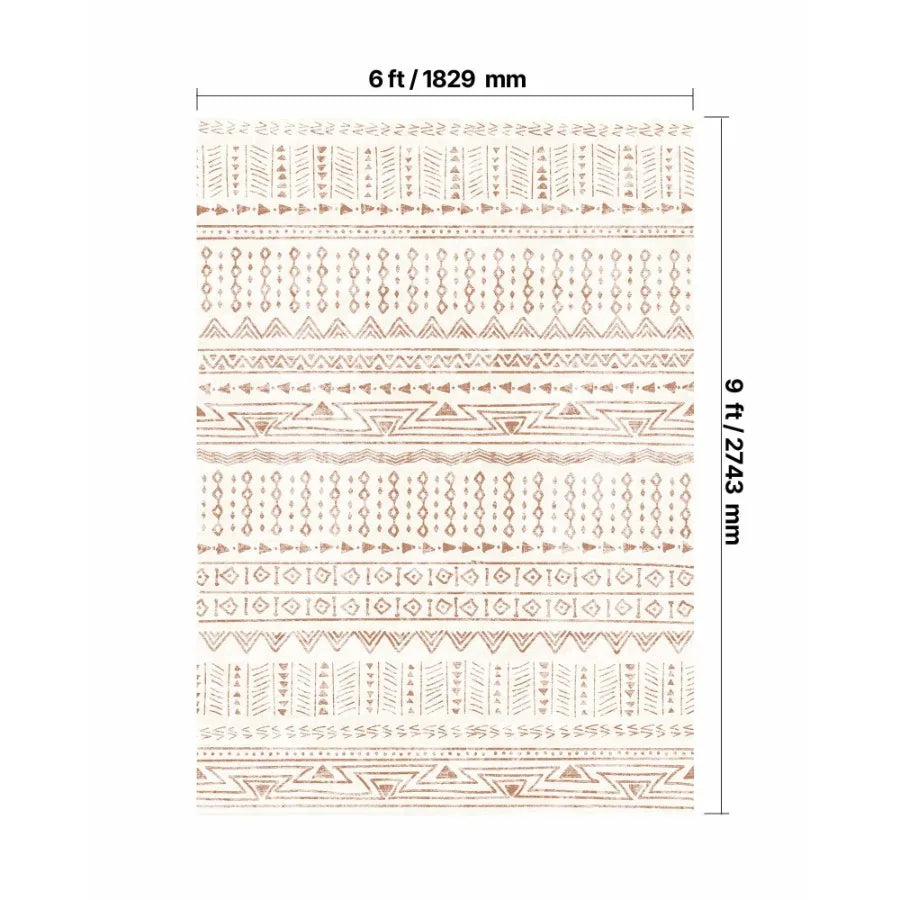 Large Area Rug 6 x 9 ft AntiSkid and TearResistant Floor Mat Modern Beige