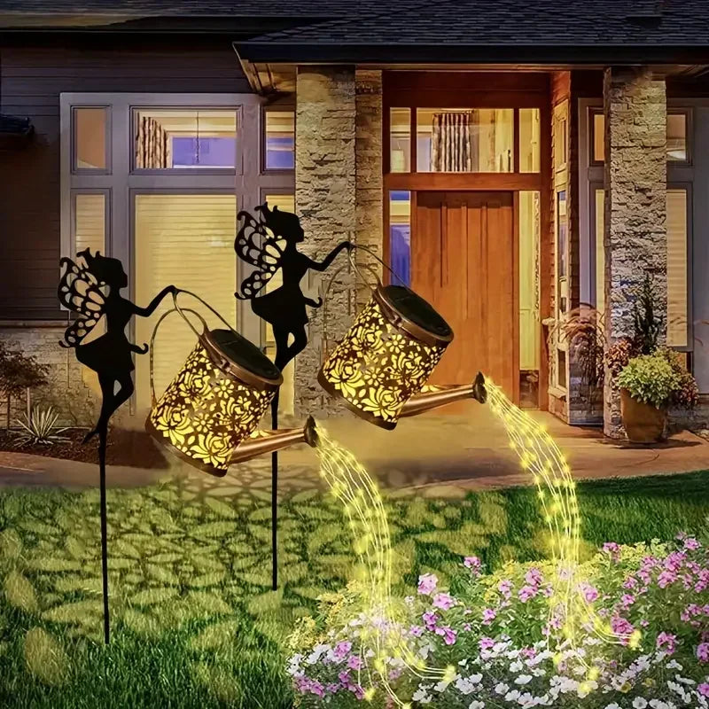 Solar Butterfly Watering Can Garden Light â€“ Waterproof Hanging Fairy Path Accent | Patio, Lawn, Outdoor DÃ©cor | Trufairs