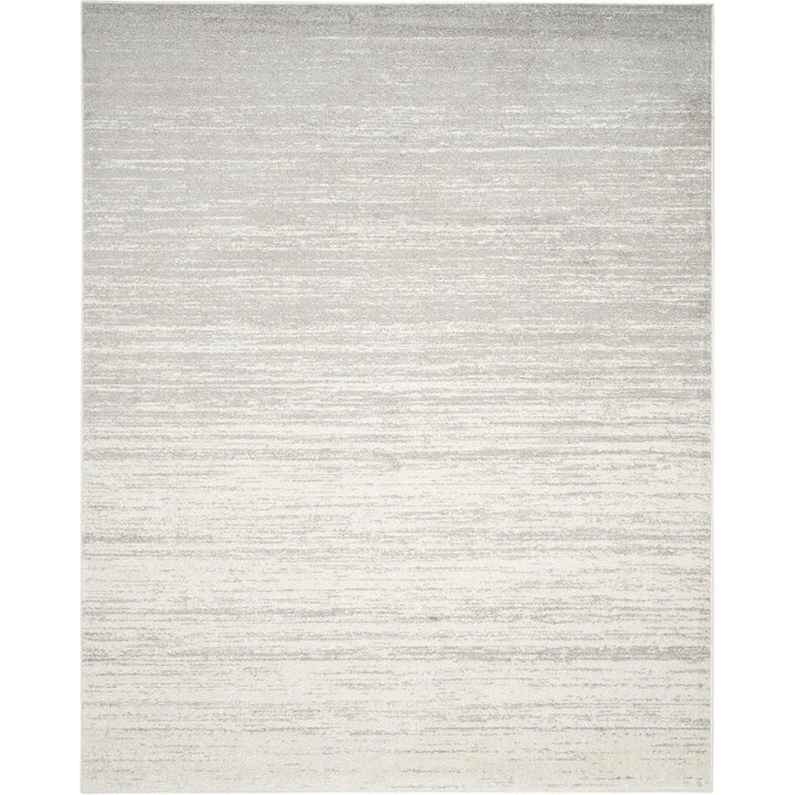 Large 8x10 Modern Ombre Rug - Ivory and Silver, Non-Shedding, Easy to Clean