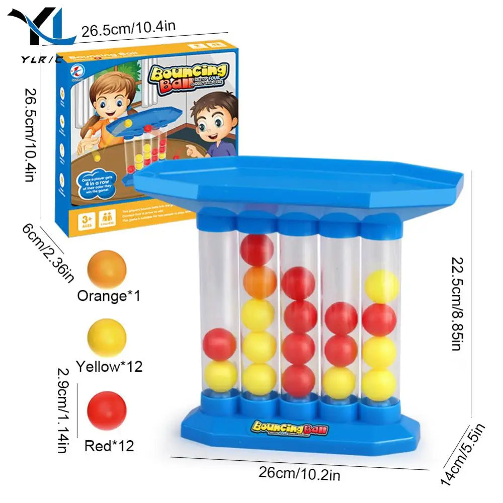 Bouncing Balls Board Game 2-4 Players Bouncing Ball Game Parent-Child Interactive Throwing Ball Toys Connect Four Ball Game