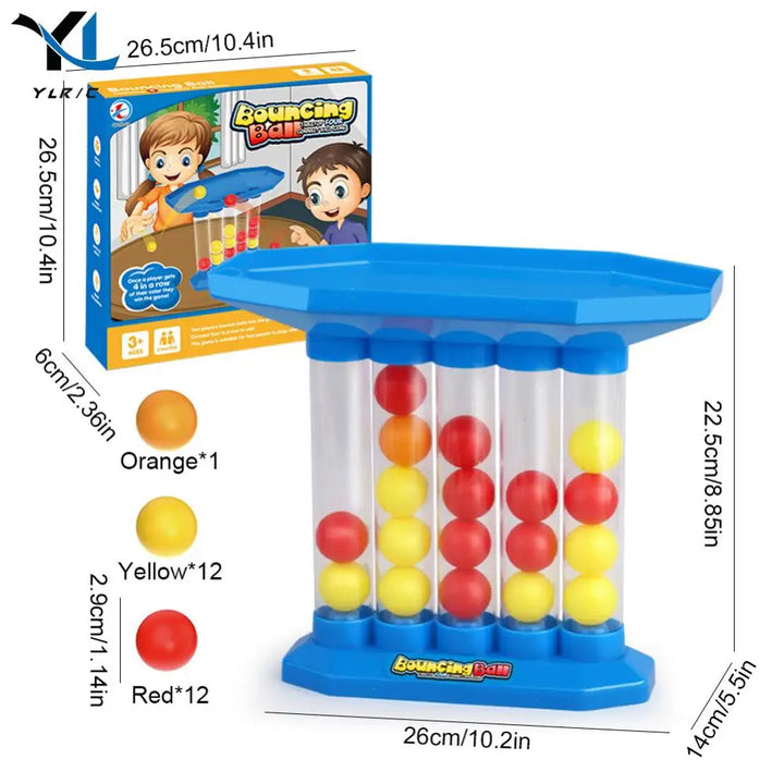 Bouncing Balls Board Game 2-4 Players Bouncing Ball Game Parent-Child Interactive Throwing Ball Toys Connect Four Ball Game